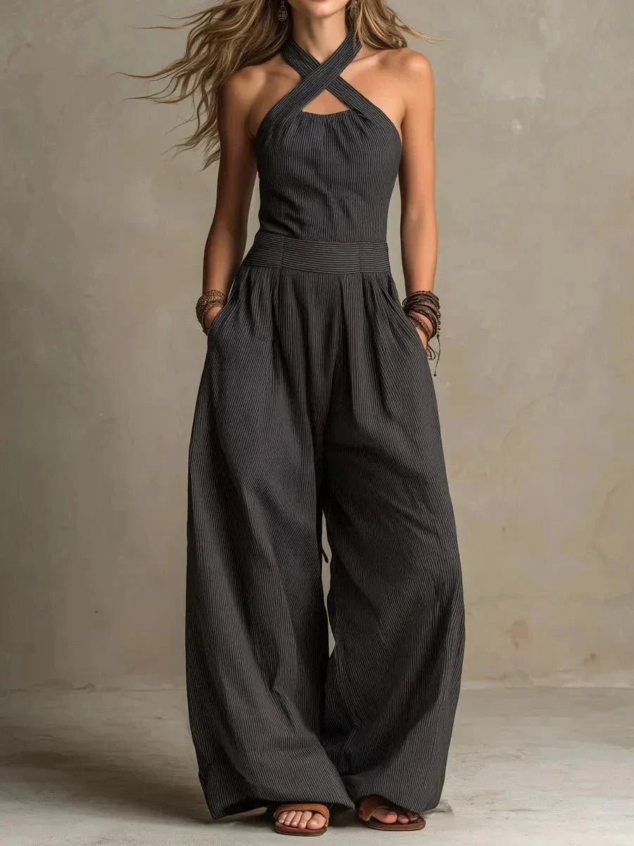 Sabrina Halter Wide Leg Jumpsuit
