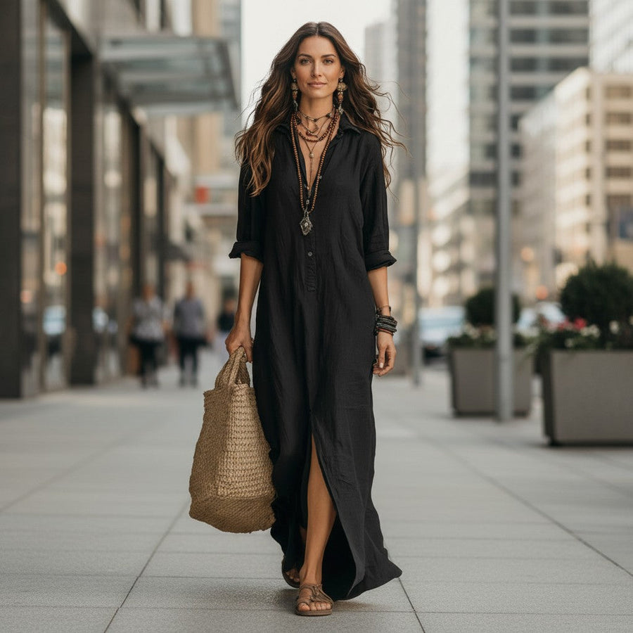 Shirt-Style Maxi Dress