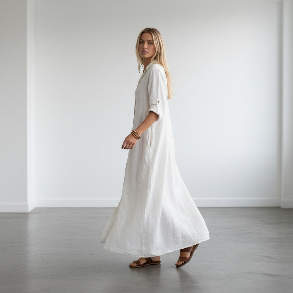 Shirt-Style Maxi Dress