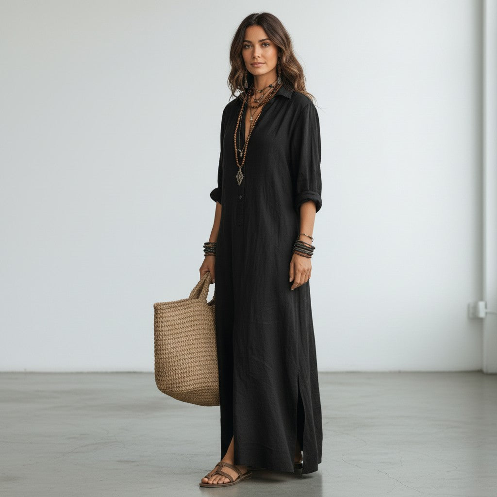 Shirt-Style Maxi Dress