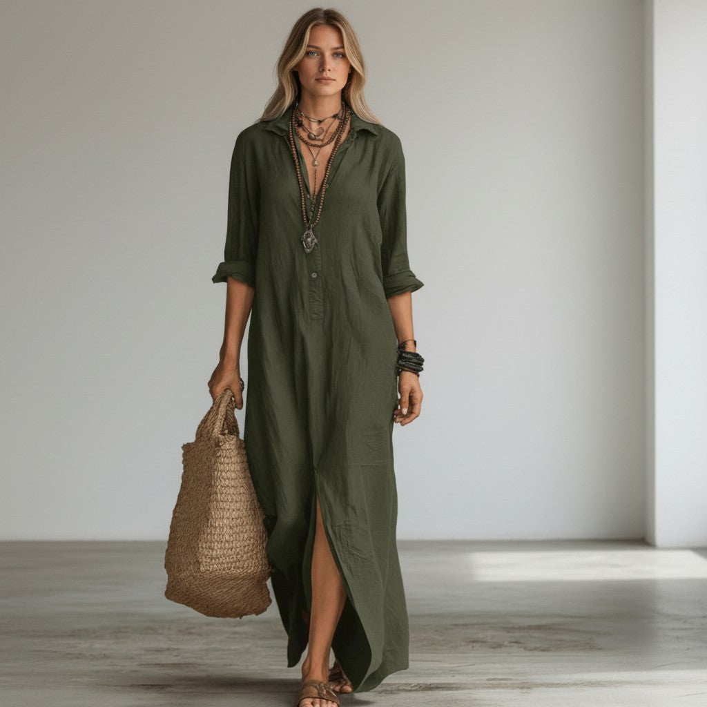 Shirt-Style Maxi Dress