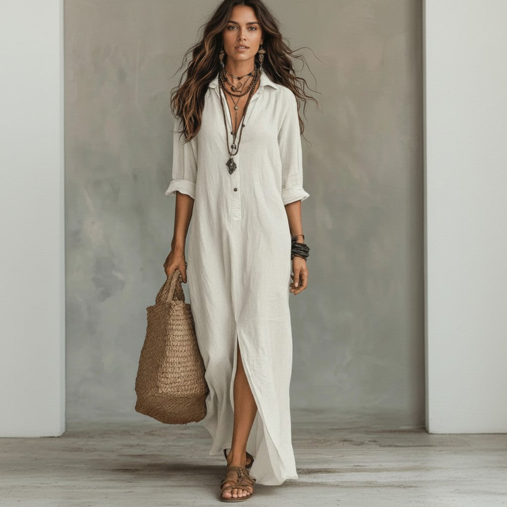Shirt-Style Maxi Dress