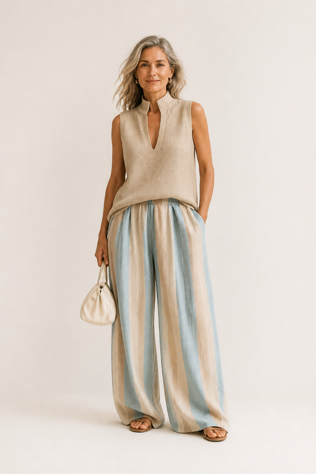 Loose Striped Pants Set