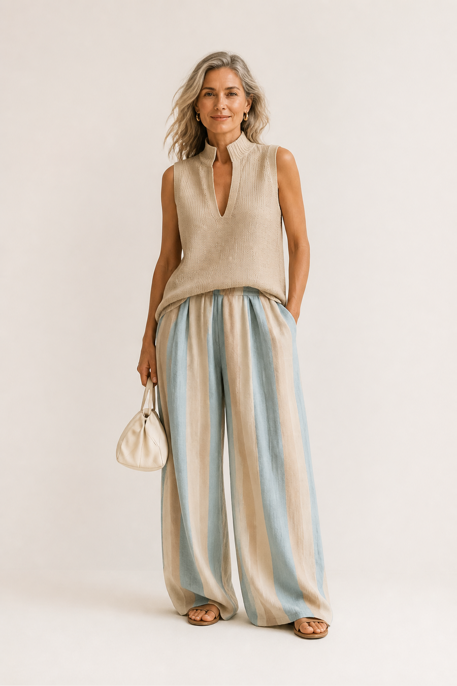Loose Striped Pants Set