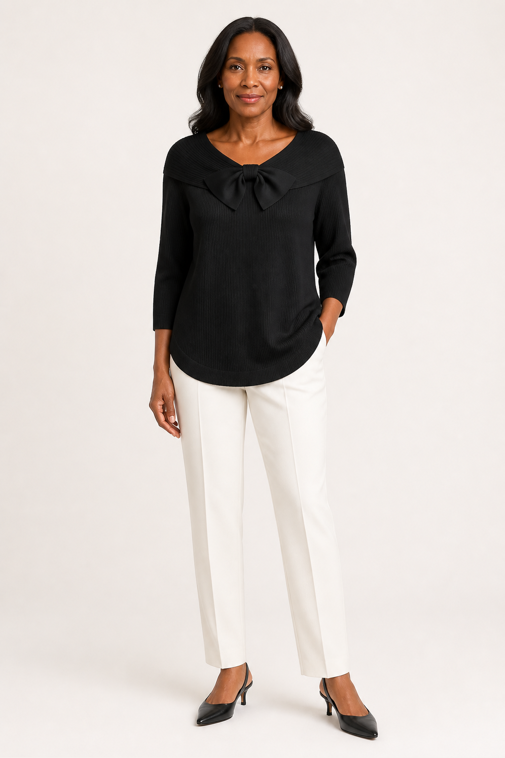 Tivella Jumper with Bow Neckline