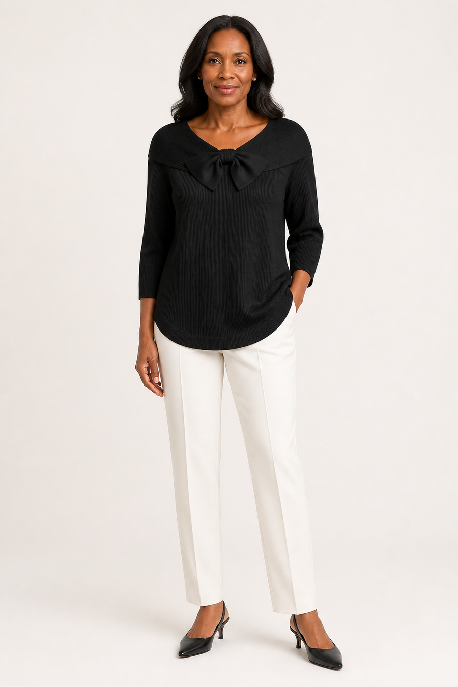 Tivella Jumper with Bow Neckline