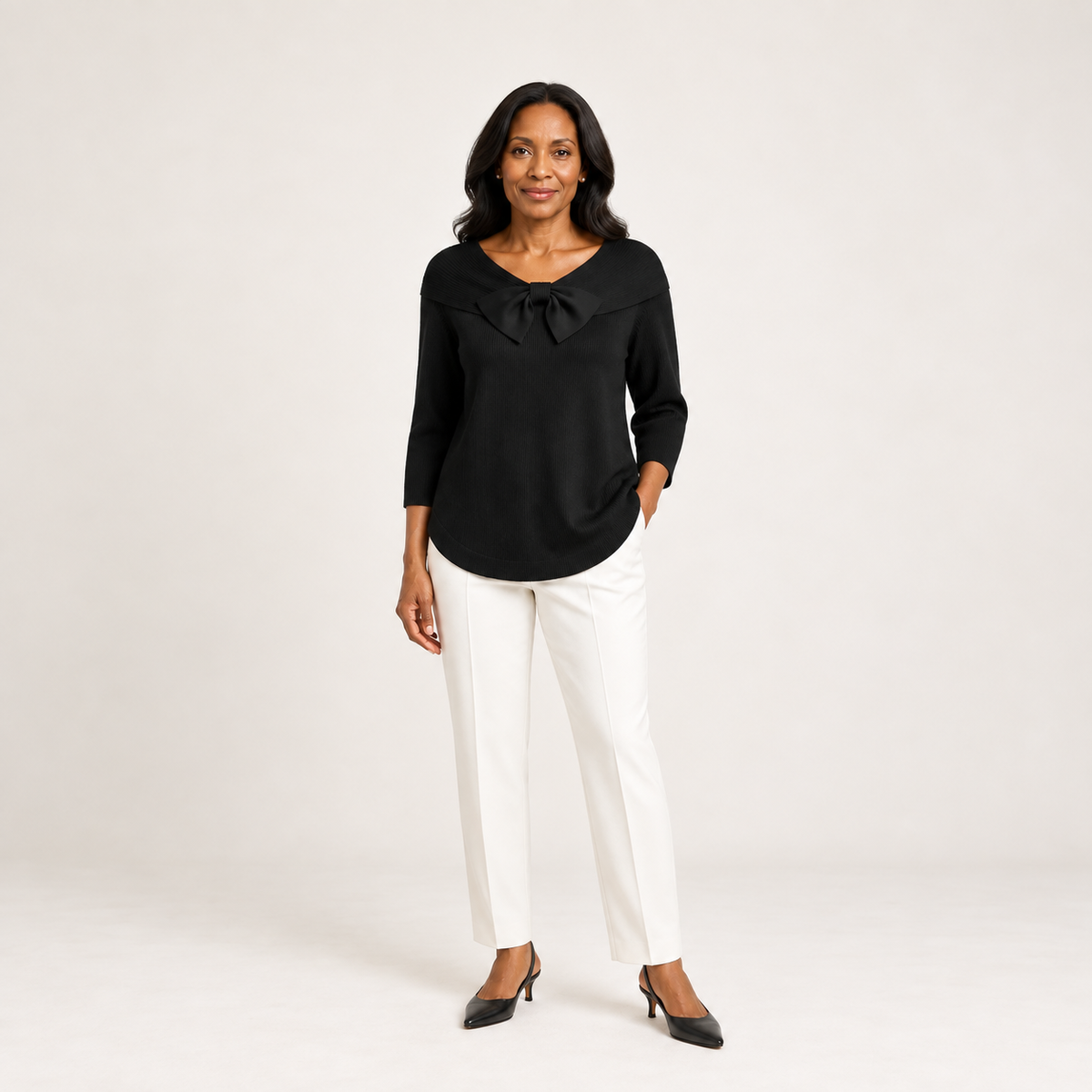 Tivella Jumper with Bow Neckline