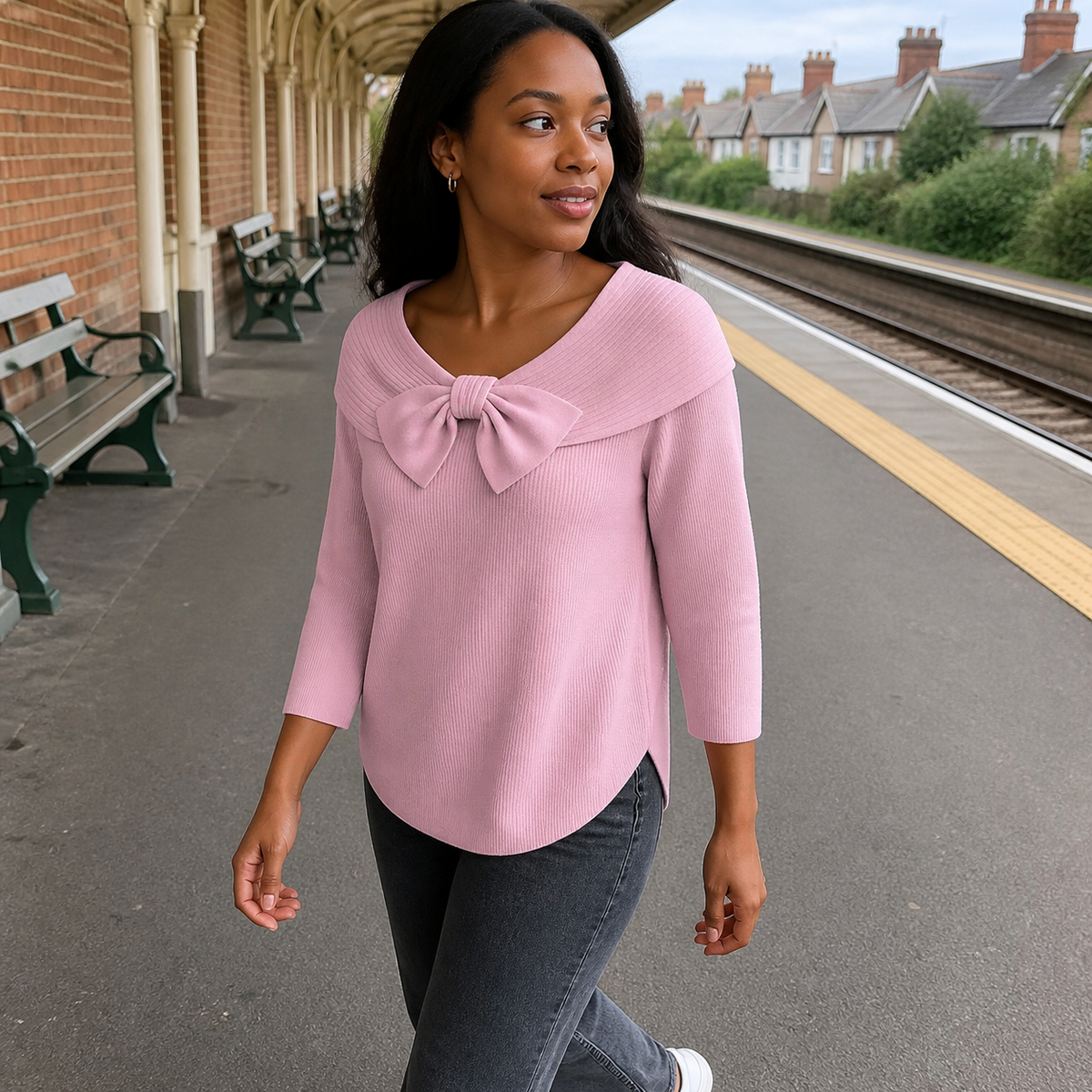 Tivella Jumper with Bow Neckline