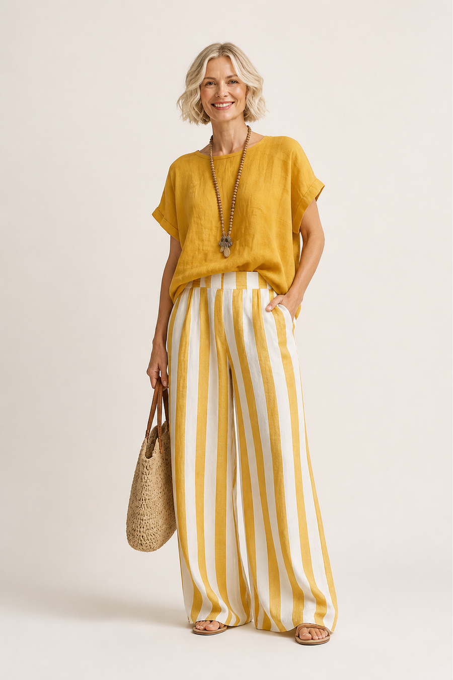 Vanessa Linen Summer Pants Set