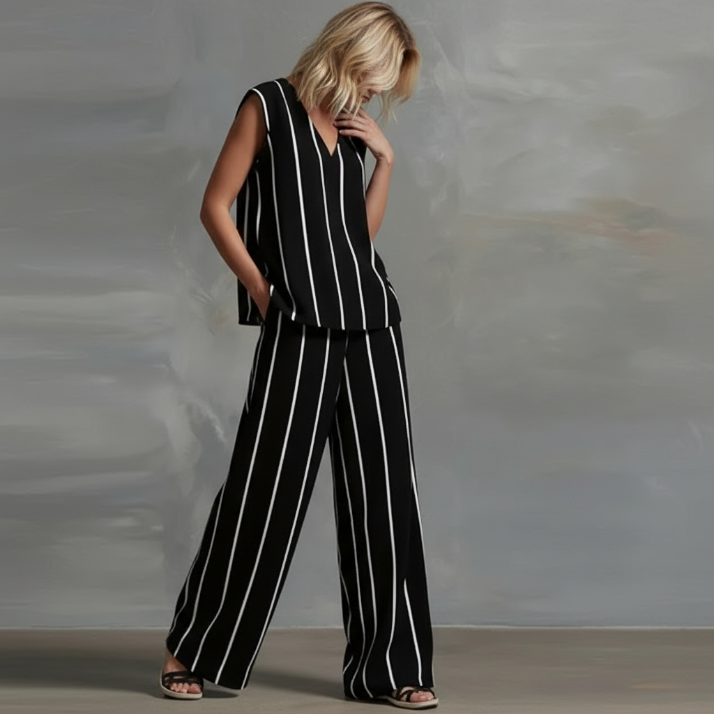 Amelia Striped Pants Set