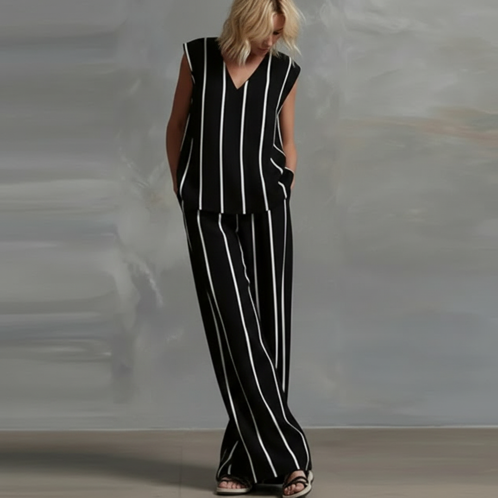 Amelia Striped Pants Set