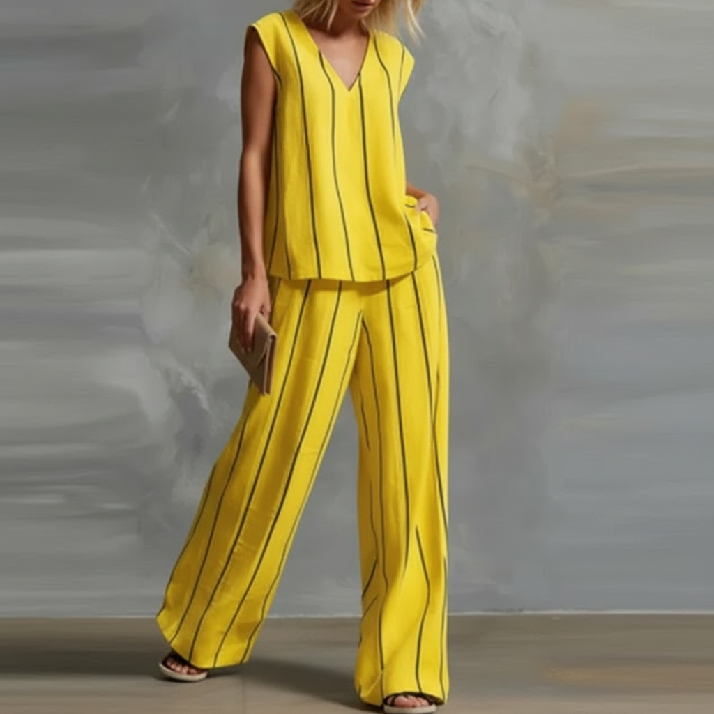 Amelia Striped Pants Set