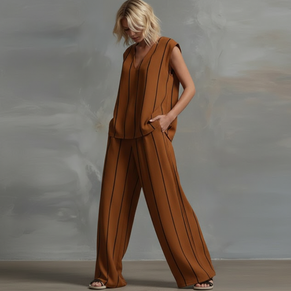 Amelia Striped Pants Set