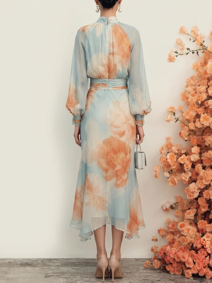 Romantic Long Sleeve Top With Skirt