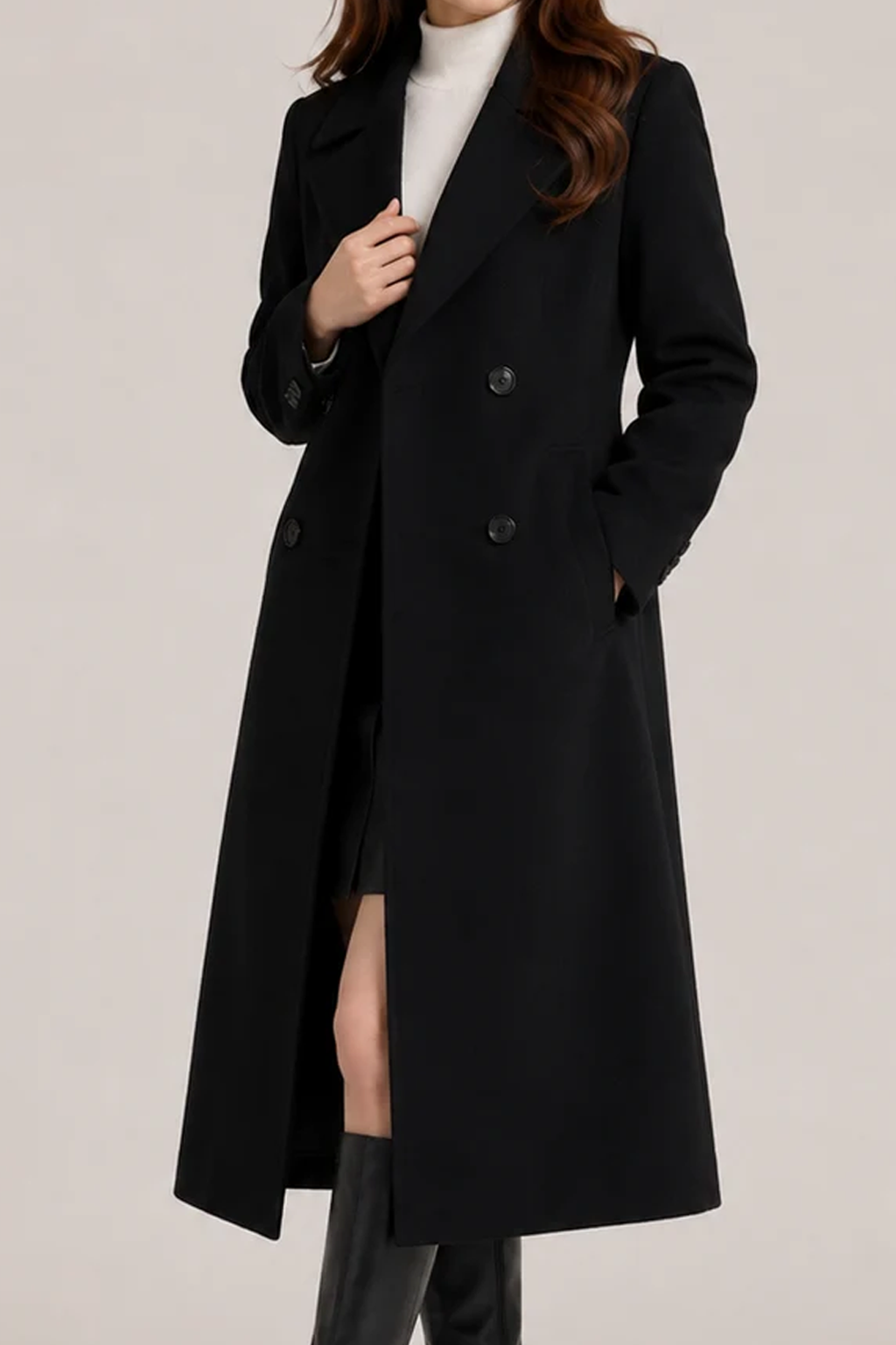 Women's Double Breasted Notch Lapel Trench Coat
