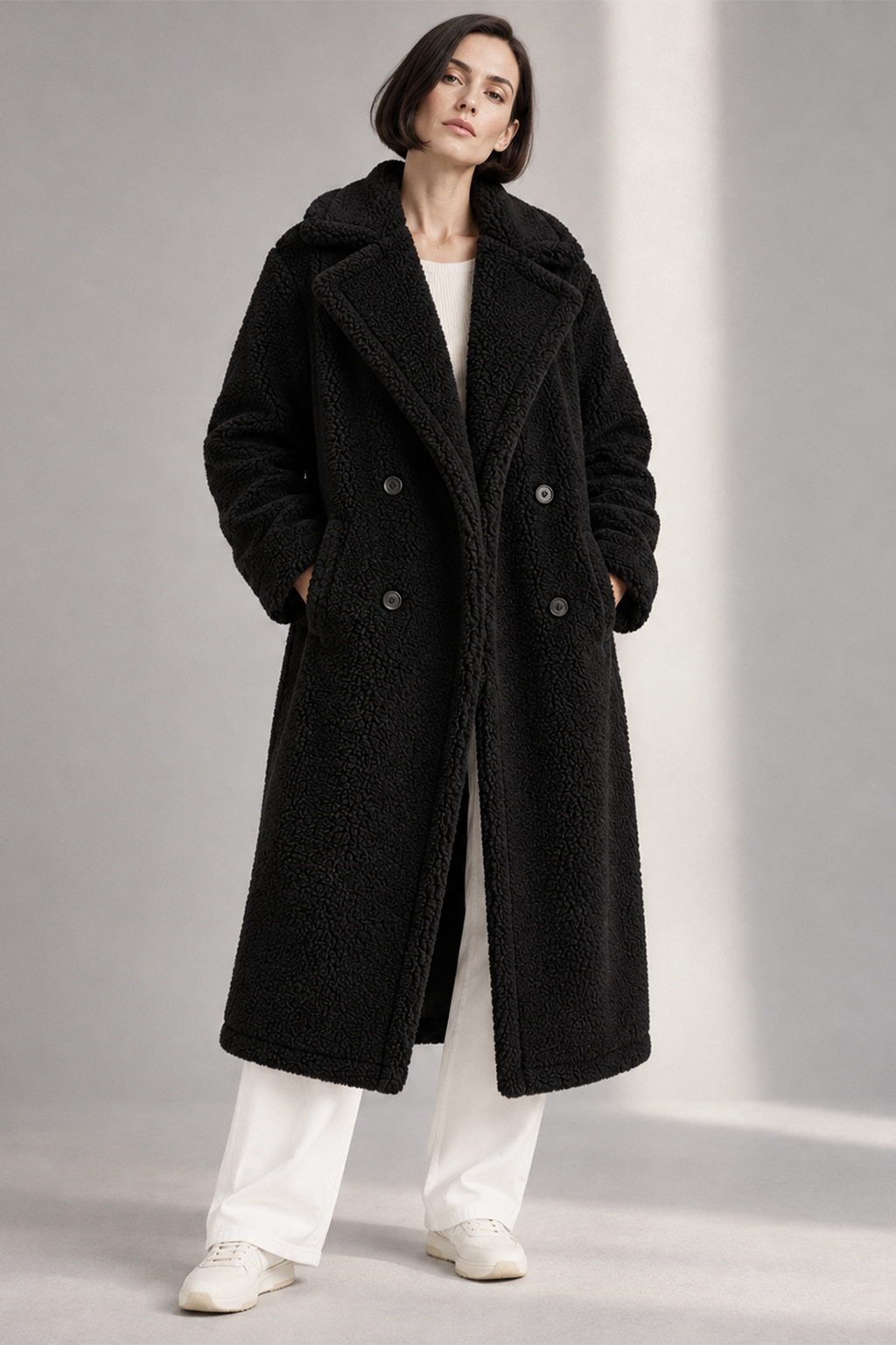 Women's Long Teddy Fleece Coat