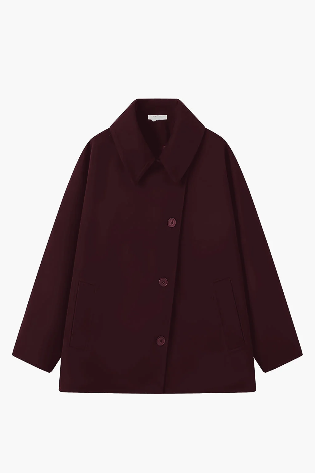 Women's Oversized Coat with Lapel Collar and Button Front