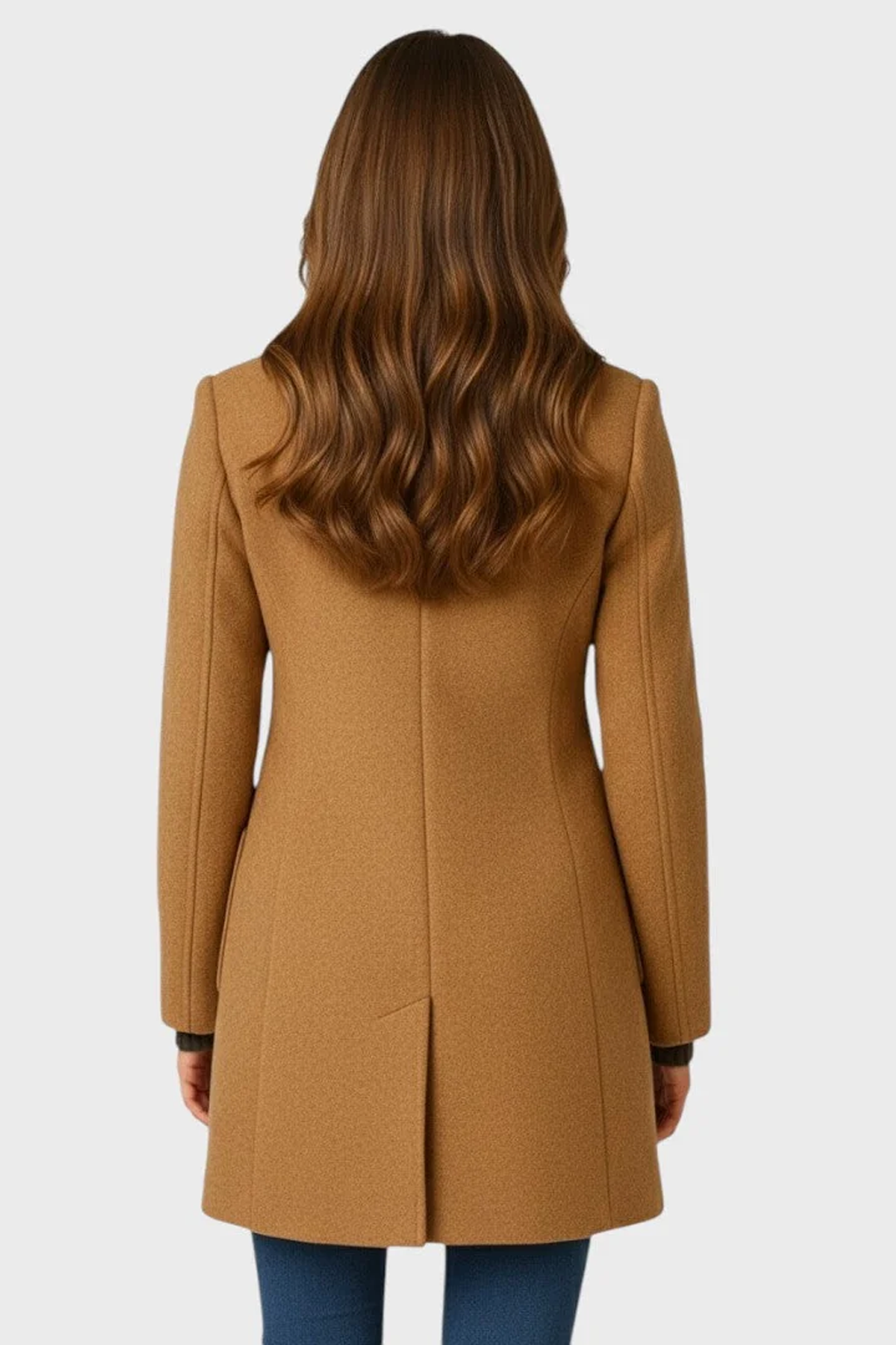 Women's Tailored Stand Collar Coat with Button Front