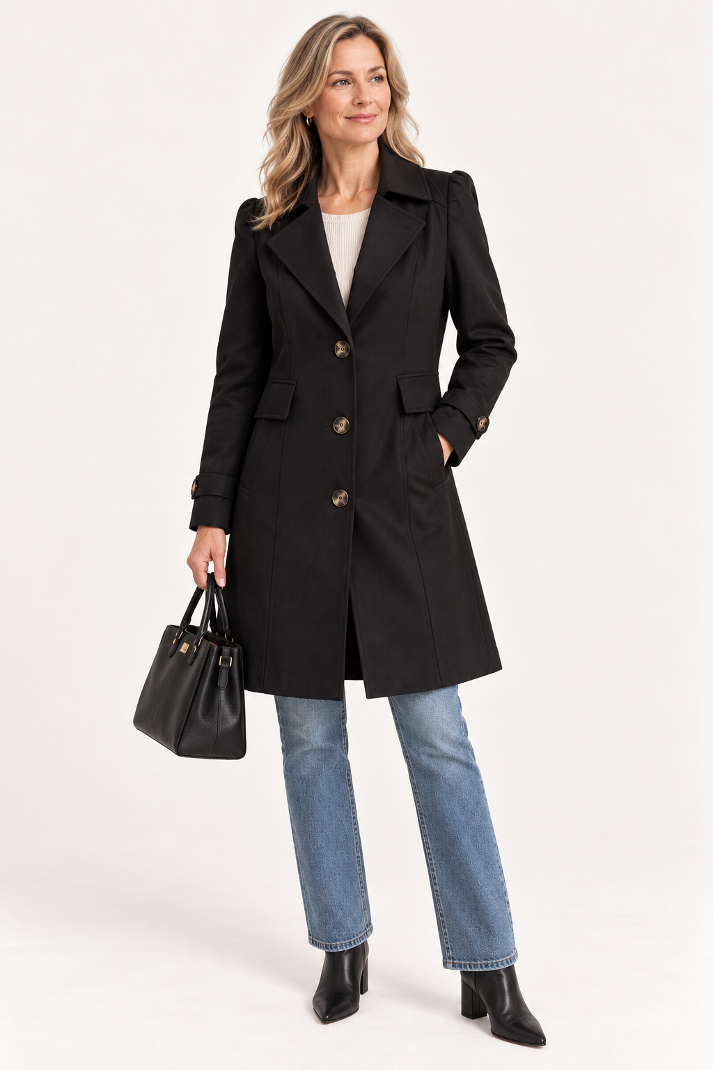 Women's Lightweight Trench Coat with Button Front