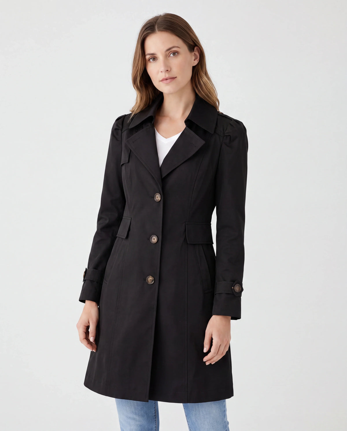 Women's Lightweight Trench Coat with Button Front