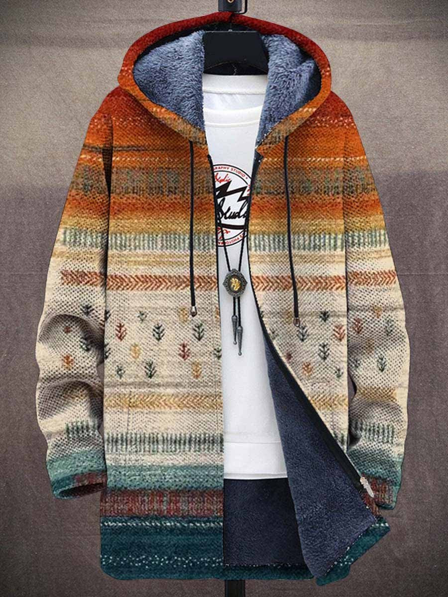 Zalie Autumn Hooded Cardigan with Artistic Inspiration