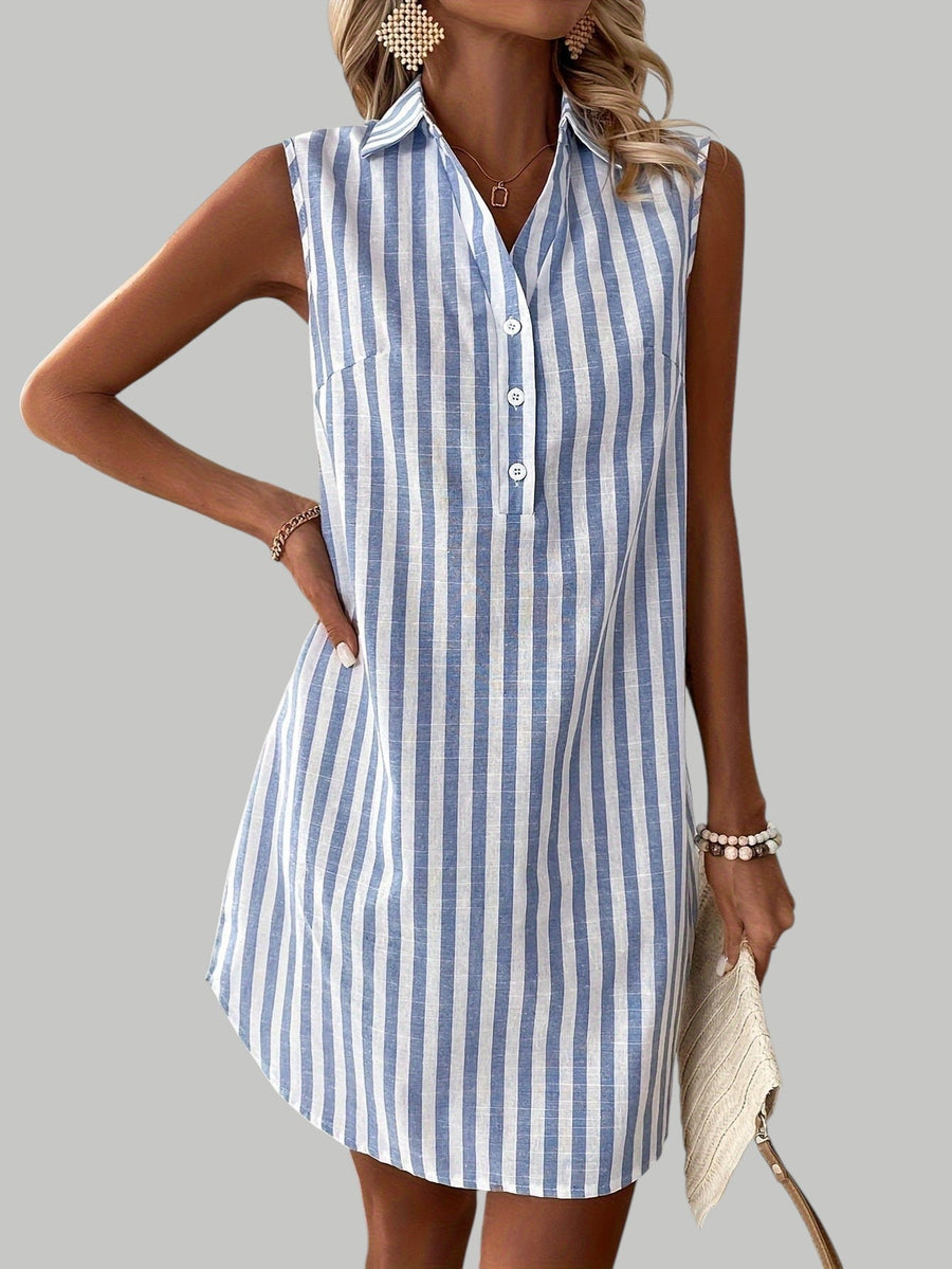 Striped Shirt Mini Dress