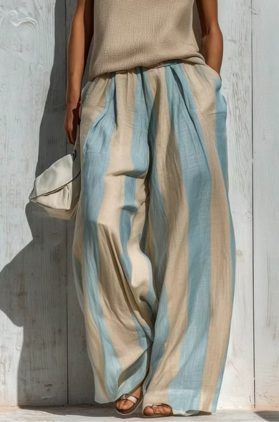 Loose Striped Pants Set