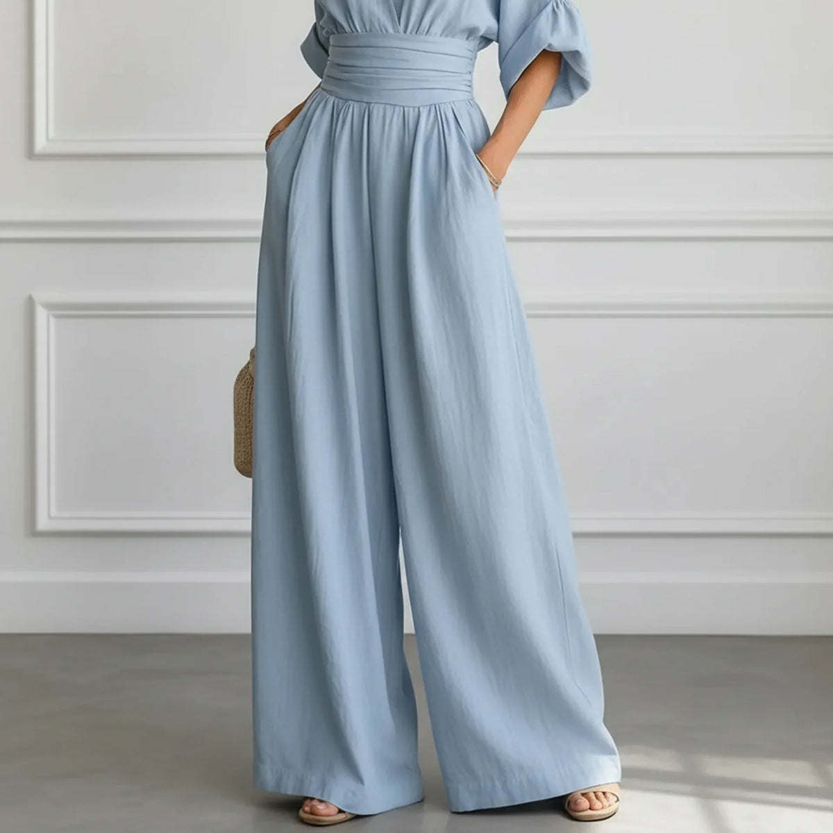 Wide Leg V-Neck Jumpsuit