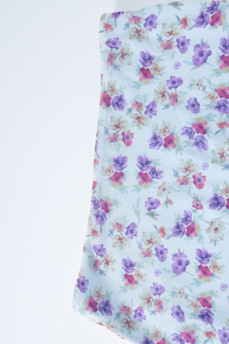 Double Layer Sheer Halter Floral Skirt Set