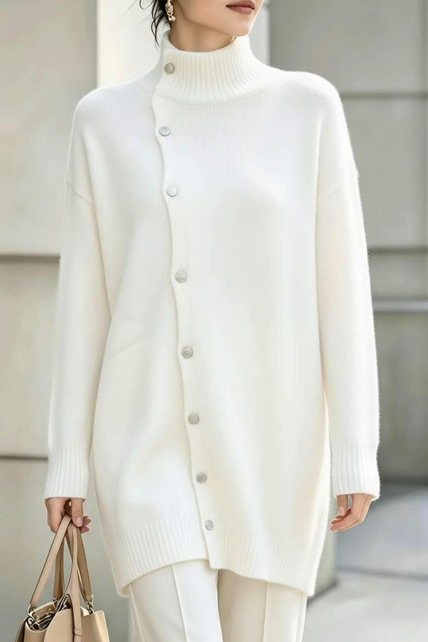 High Neck Sweater Cardigan