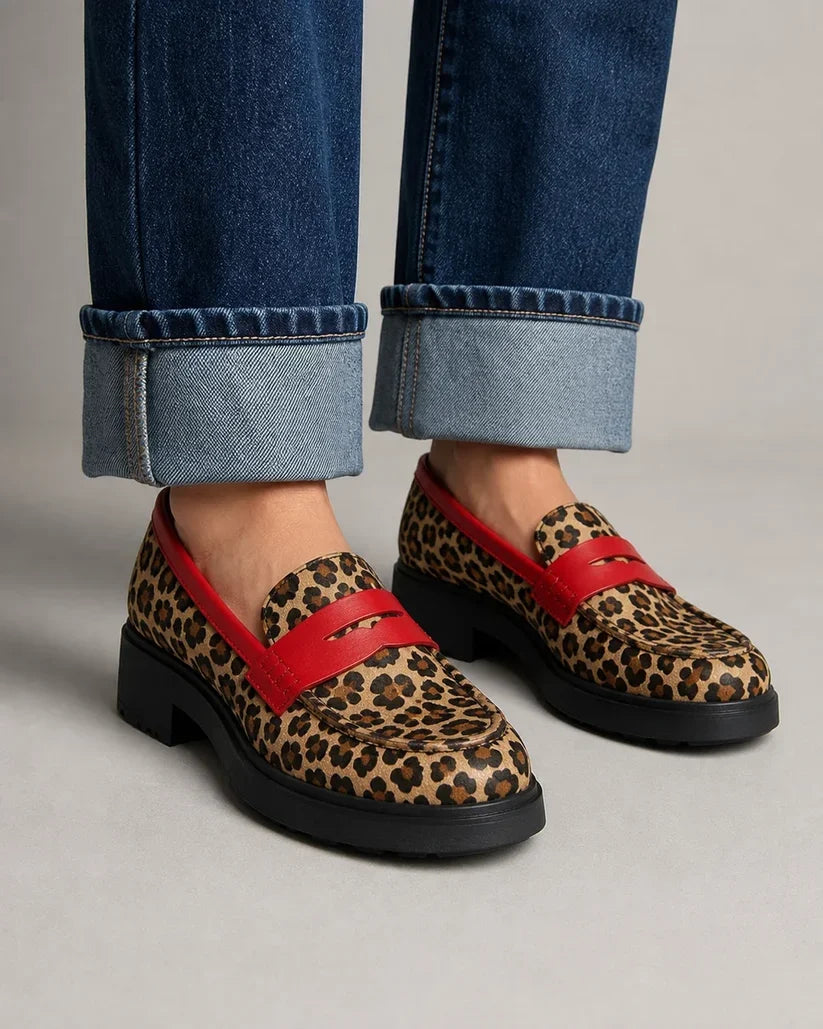 Sabine Leopard Print Loafers