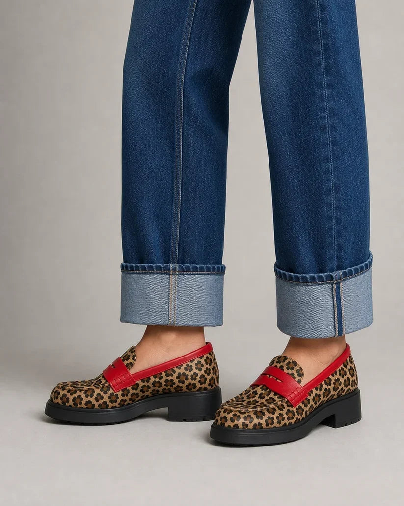 Sabine Leopard Print Loafers