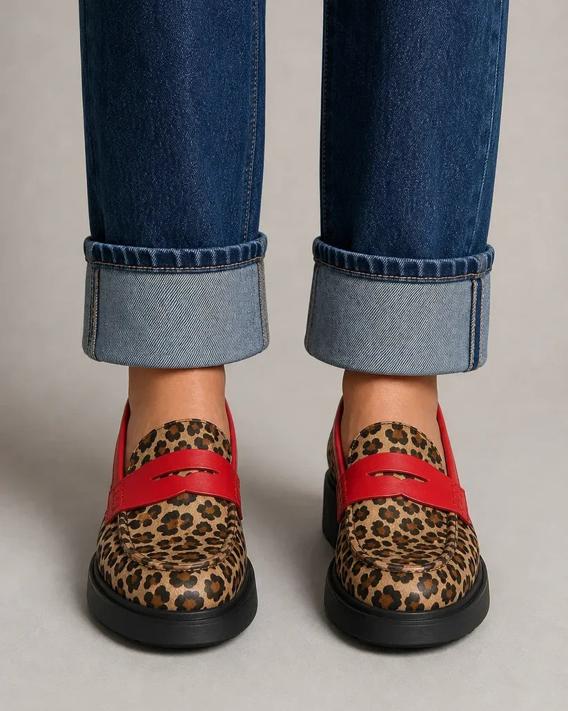 Sabine Leopard Print Loafers