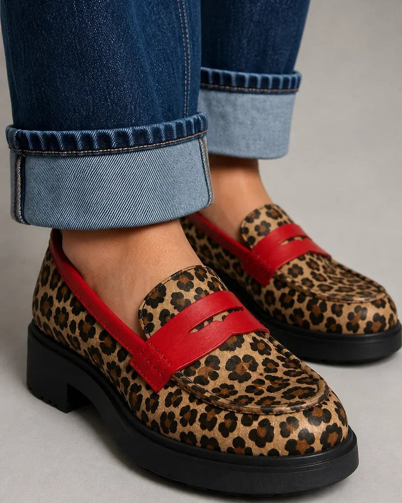 Sabine Leopard Print Loafers