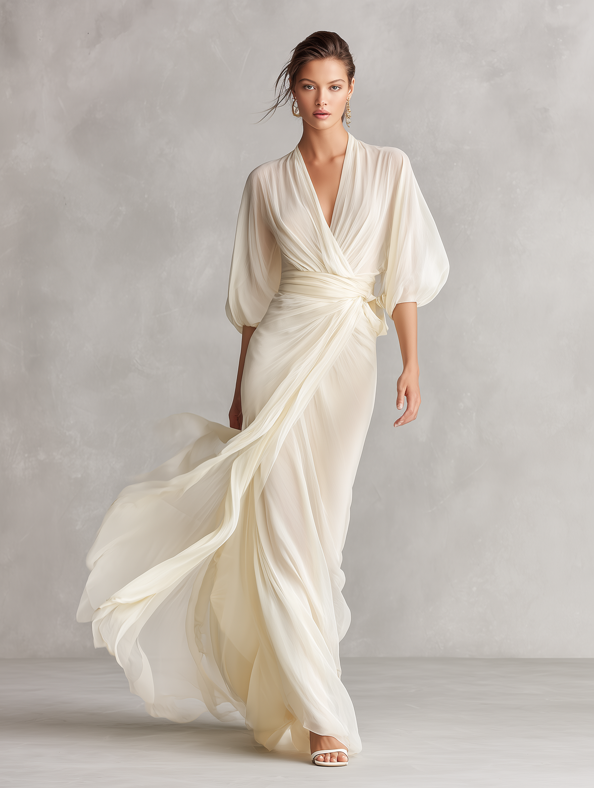 Ivory Sheer Maxi Dress