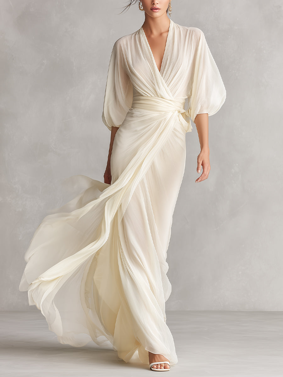 Ivory Sheer Maxi Dress