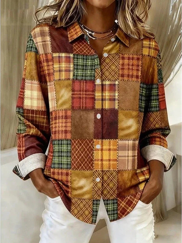 Merritt Vintage Patchwork Button Front Blouse