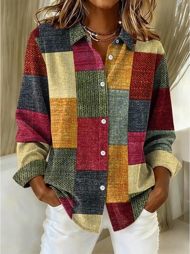 Merritt Vintage Patchwork Button Front Blouse