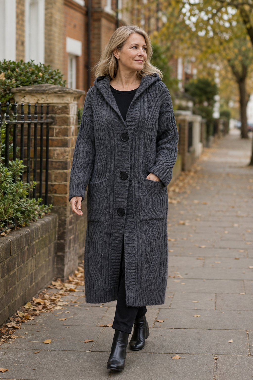 Over-The-Knee Loose Knitwear Jacket
