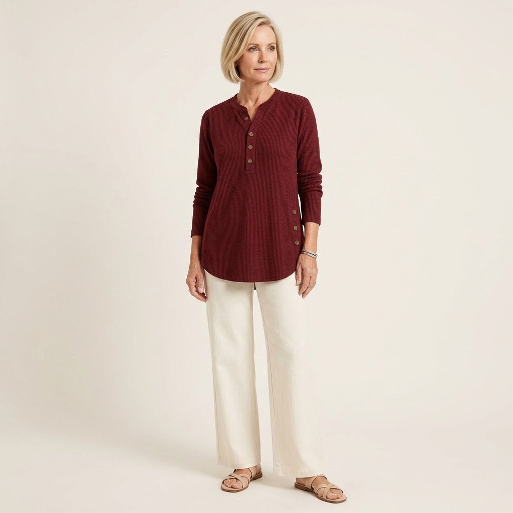 Neva Button Henley Tunic
