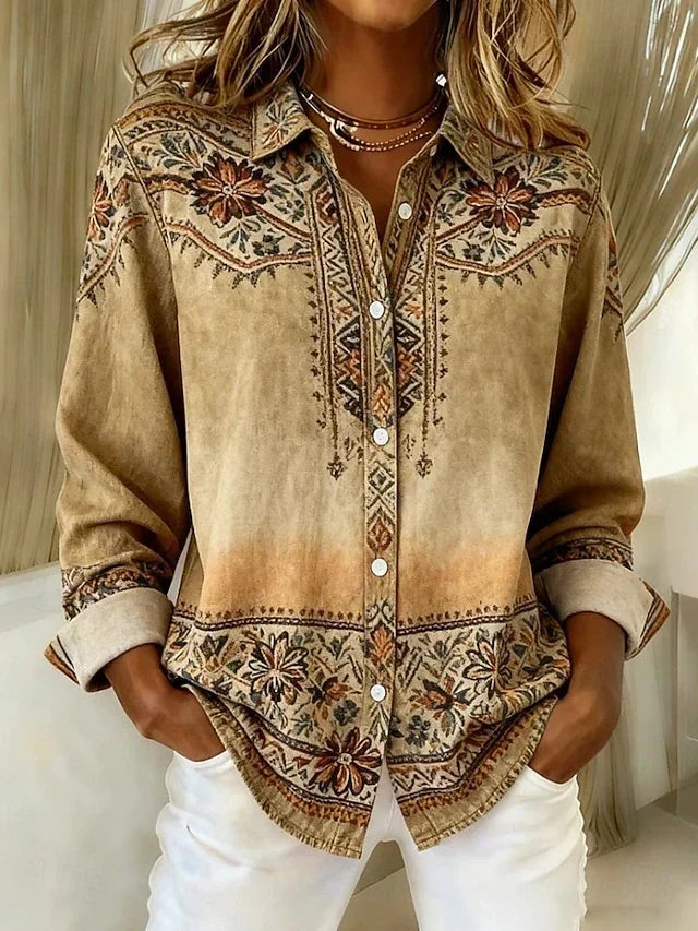 Rexanna Vintage Floral Button Front Blouse
