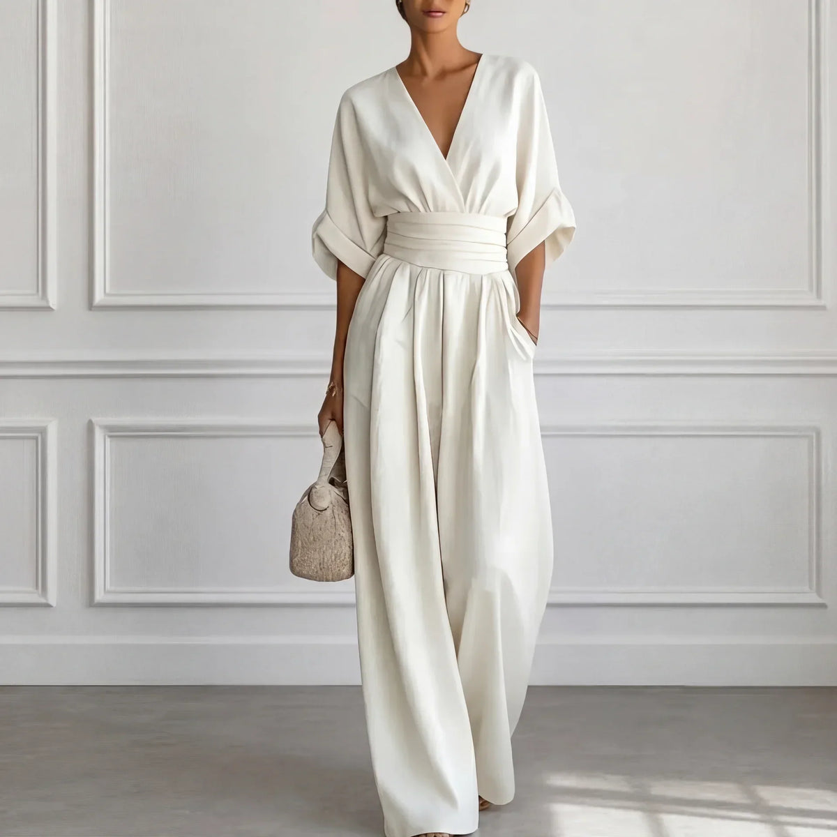 Wide Leg V-Neck Jumpsuit
