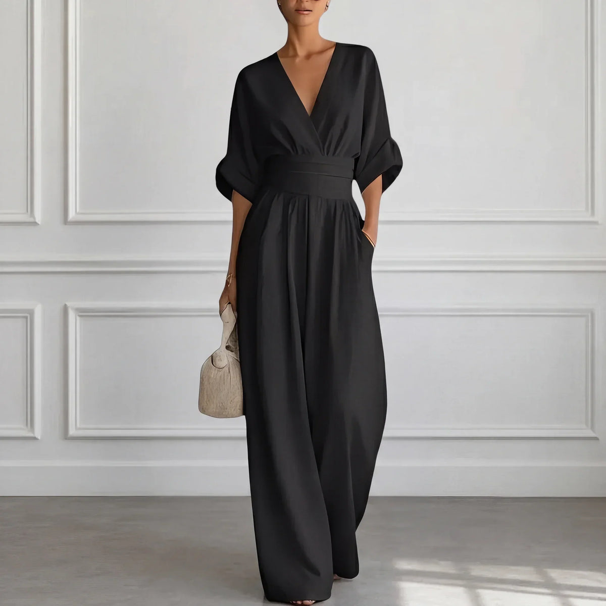 Wide Leg V-Neck Jumpsuit