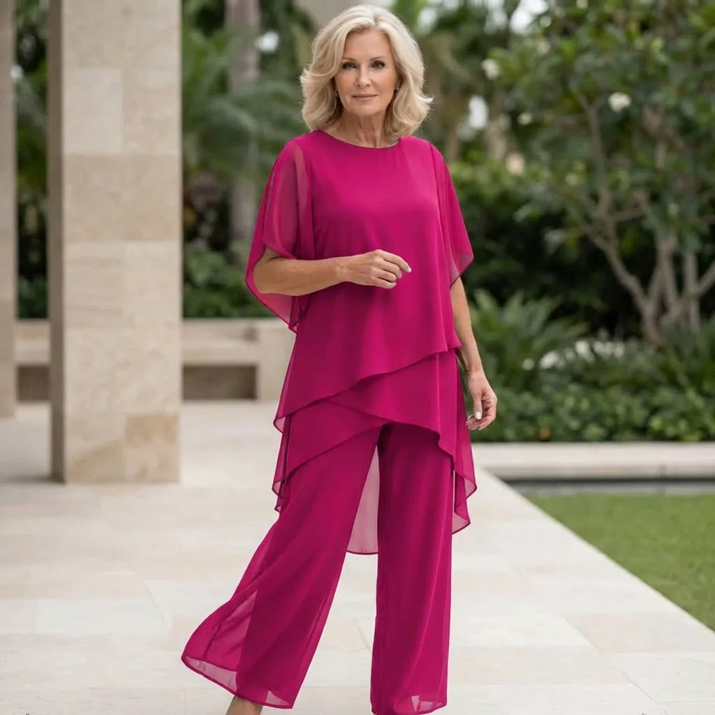 Kimmy Draped Top with Palazzo Pants