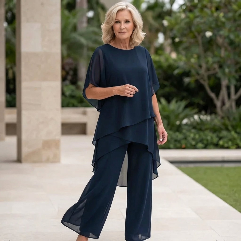 Kimmy Draped Top with Palazzo Pants