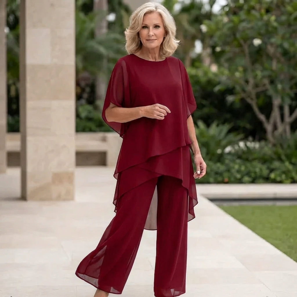 Kimmy Draped Top with Palazzo Pants