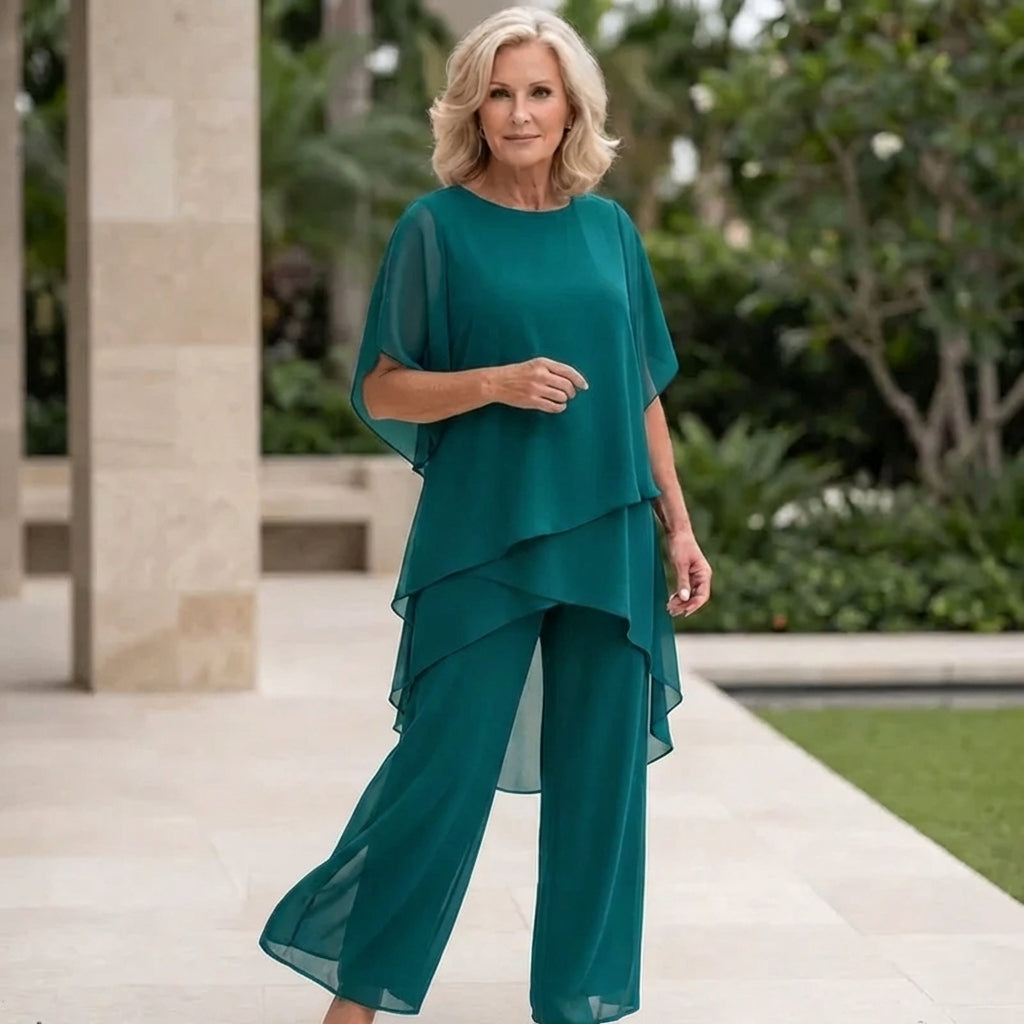 Kimmy Draped Top with Palazzo Pants