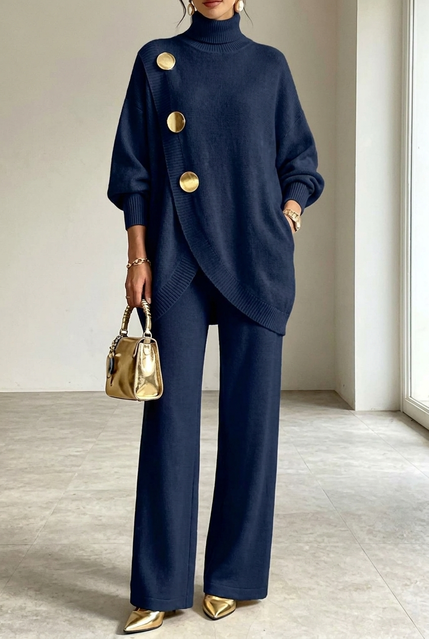 Asymmetric Knit Two-Piece Set