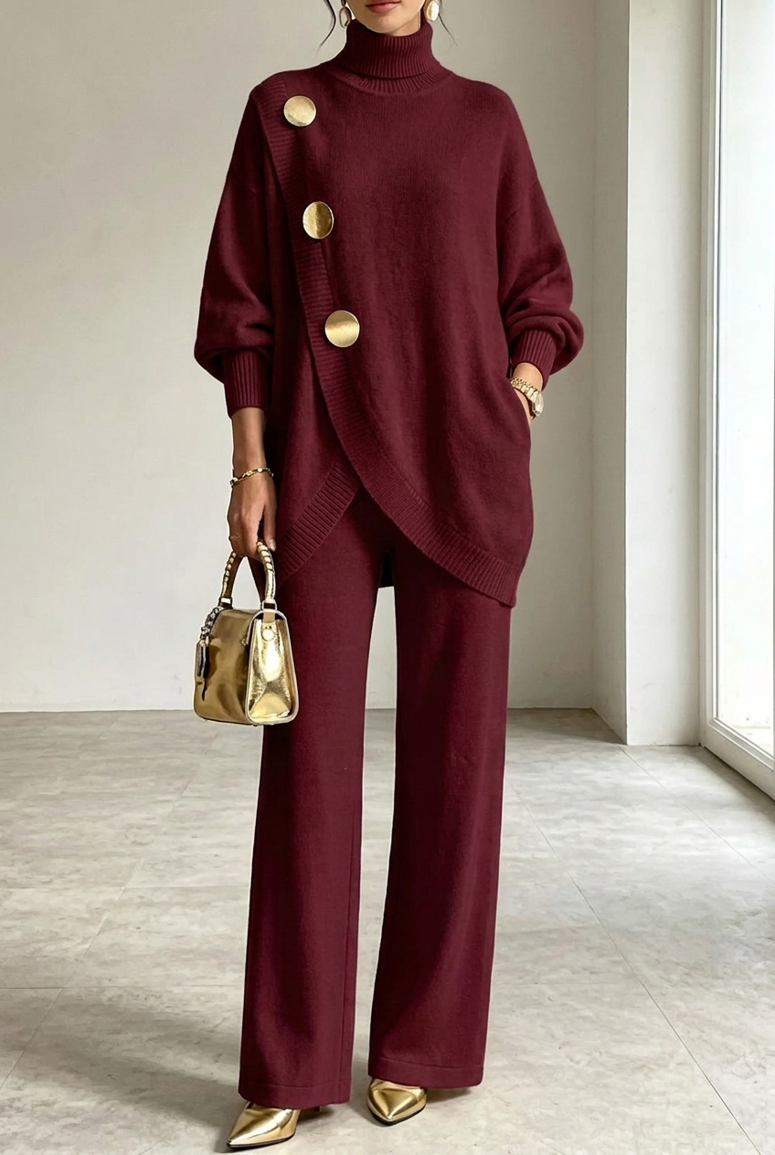 Asymmetric Knit Two-Piece Set