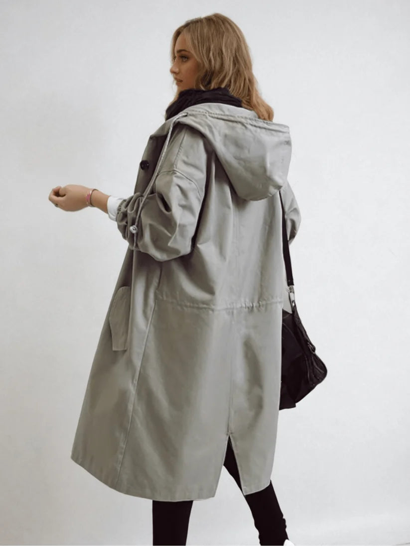 Catherine | Hooded Longline Trench Coat